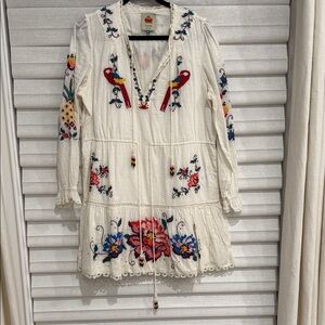 FARM Rio White Dress with Colorful Embroidery
